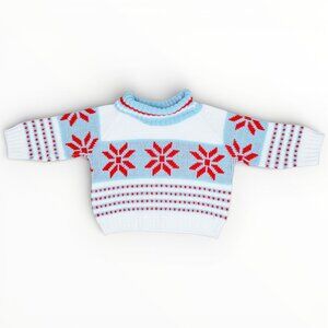 Vintage 70s JAPAN Made Baby Nordic Scandinavian Snowflake Knit Sweater 18m 24m